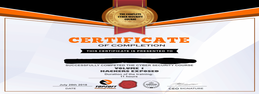 Topzoft Certificate